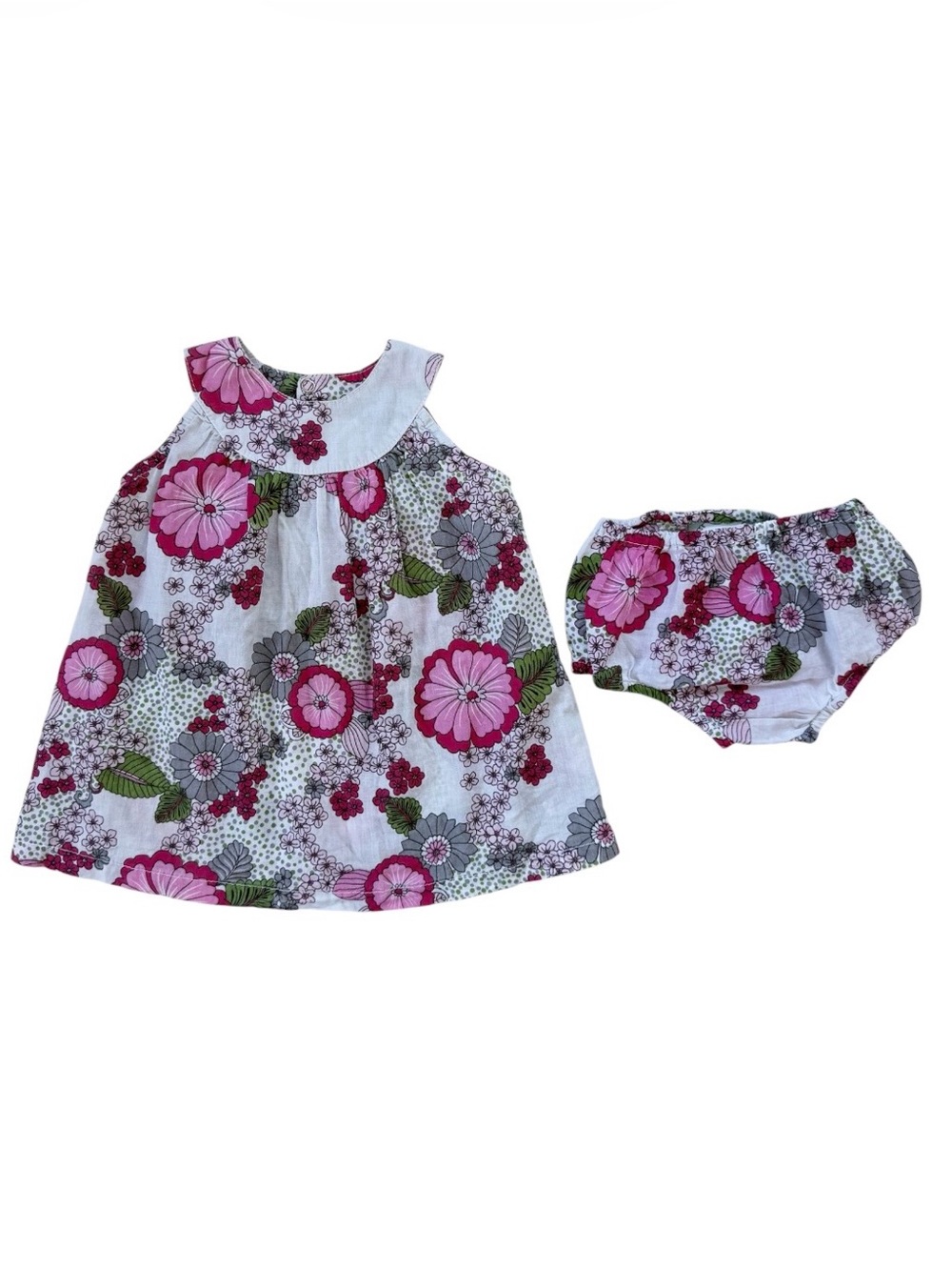 Maisonette Floral Cotton Dress Set 18M
